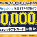 SBI証券【新規取扱記念】Direxion米国ETFの買付で最大10,000円分のAmazonギフト券が当たる！キャンペーン