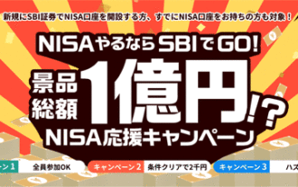 SBI証券【NISAやるならSBIでGO！キャンペーン】（NISA口座開設＋エントリー）