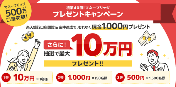 楽天証券＜要エントリー＞【第40回】マネーブリッジ夏のプレゼントキャンペーン！