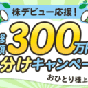 SBI証券：株デビュー応援！総額300万円山分けキャンペーン！
